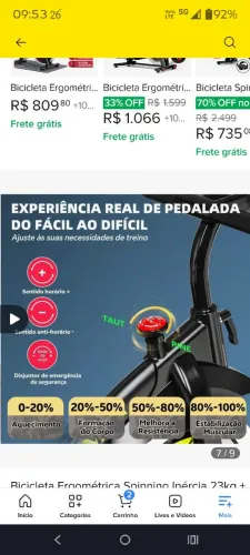 Bicicleta ergométrica super nova.