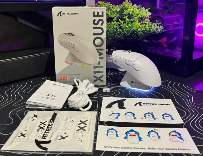MOUSE GAMER ATTACK SHARK X11 - BRANCO