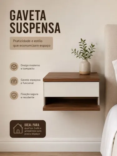 Criado-Mudo Suspenso com gaveta