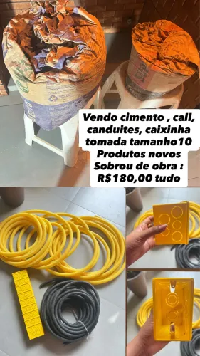 Cimento , canduites , call, caixa de tomadas