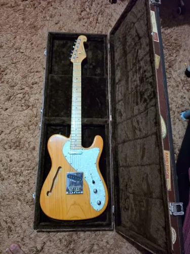 Guitarra SX telecaster thinline natural + Fender noiselles + ponte Wilkinson (com case)