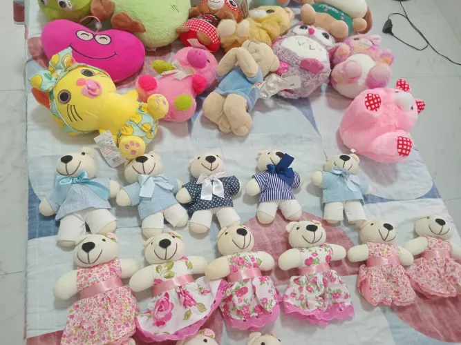 Bichos de pelúcia vários tamanhos R$ 120 tudo.