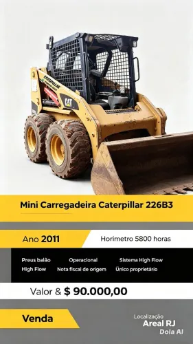 Mini Carregadeira Caterpillar 226B3 cabine aberta
