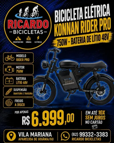 BICICLETA ELETRICA KONNAN RIDER PRO 750W