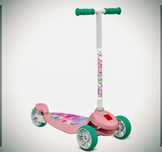 Desapego-Patinete Meu 1º Skatenet Rosa Bandeirante