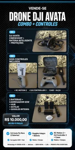Drone DJI Avata - Combo + Controles extra