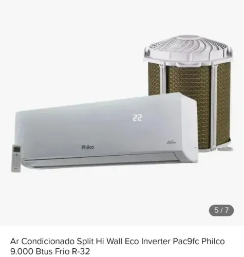 Ar Condicionado Philco Inverter 9.000 BTUs Frio R32