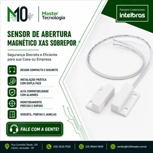 SENSOR DE ABERTURA MAGNETICO C/FIO XAS SOBREPOR