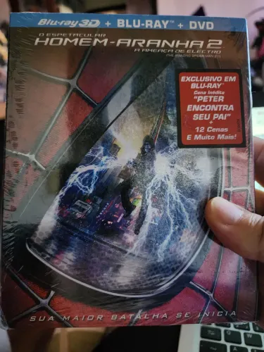 Box Blu Ray Homem Aranha 2 lacrado 3 discos Blu Ray 3d Dvd com luva