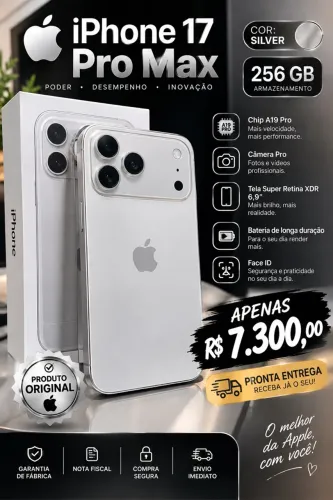 17 pro Max 256 Silver Lacrado