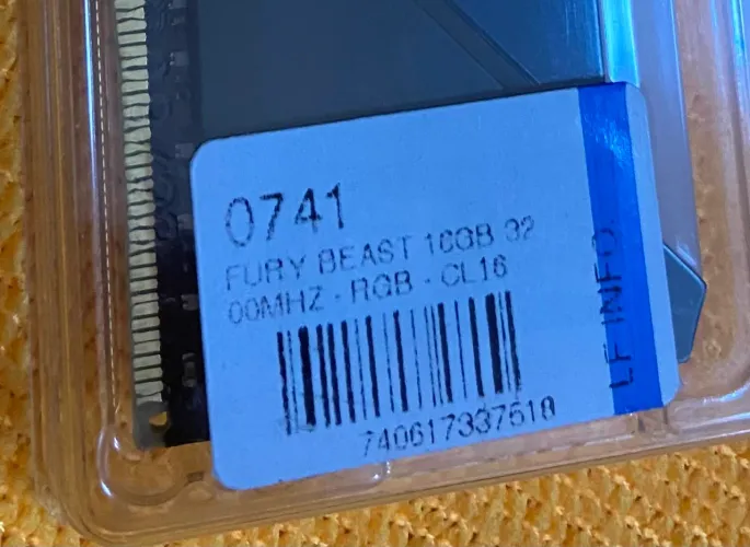 MEMÓRIA DDR4 KingstonFuryRGB 1x16 3200mhz