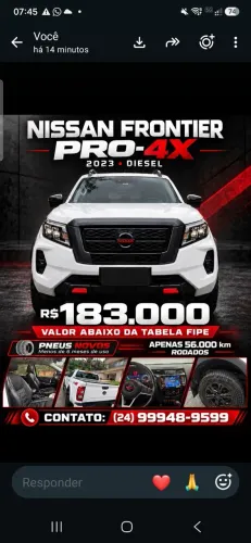 Nissan Frontier Pro4x CD 4X4 2.3 Bi-TB Die. AUT 2023