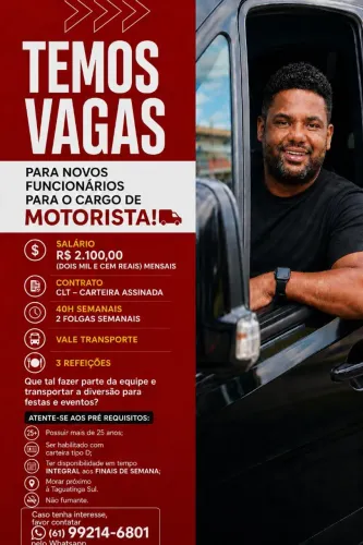 Motorista categoria D com experiência