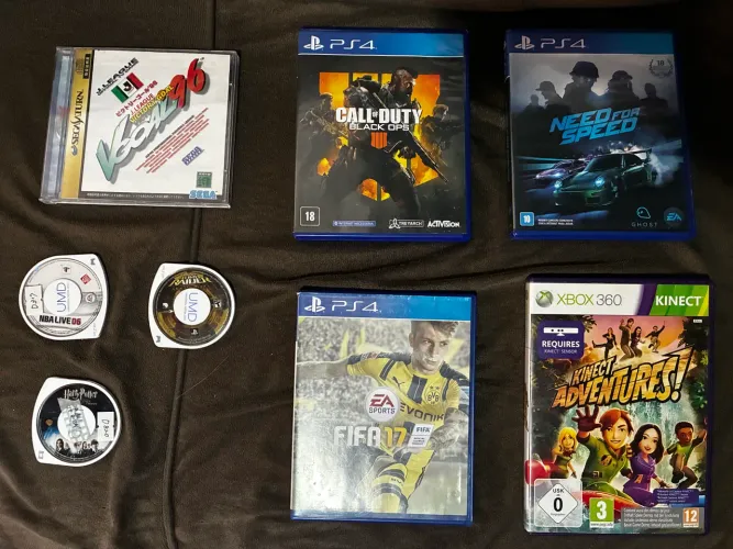 Lote jogos ps4, psp, segasaturn