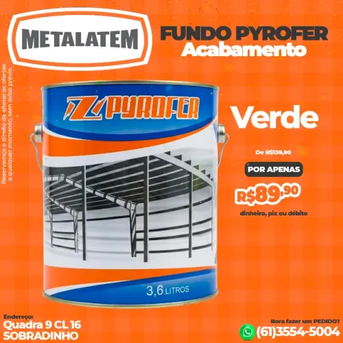 Tinta Fundo Acabamento Verde Pyrofer 3600 Litros