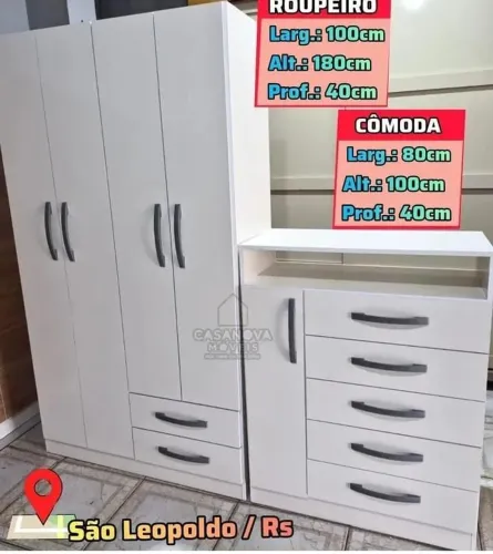 ?Kit Quarto - Roupeiro 4 portas + Cômoda?