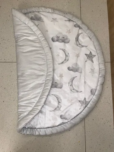 tapete de brincar acolchoado redondo bebê dupla face