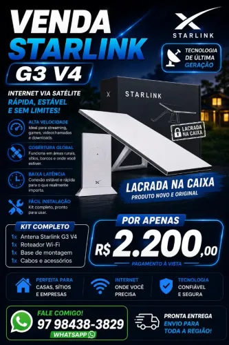 Starlink nova na caixa Geração 3 V4