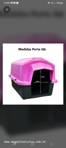 Casinha Pet 2 em 1 N6 Gigante Caminha Cães Grandes Rosa - Nova!