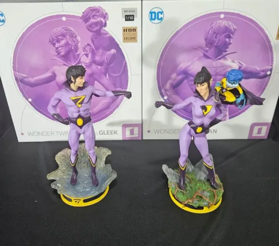 Estátua Super Gêmeos liga da justiça DC Comics