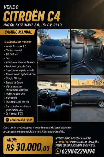 Citroen C4 Excl./excl. Solar. 2.0 Flex 16V Mec. 2011