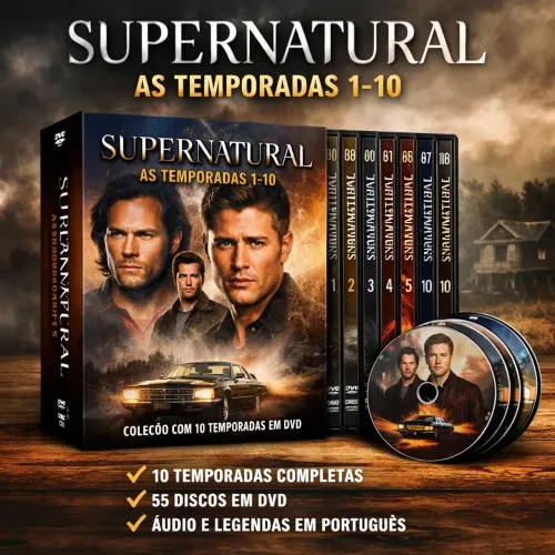 Sobrenatural série temporadas 1 a 10 em dvd 