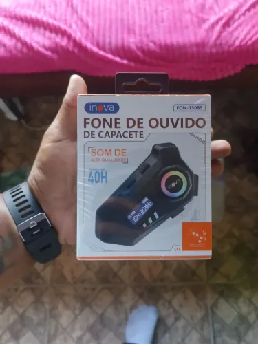 Fone de ouvido para Capacete com Led e tela mais Rádio FM
