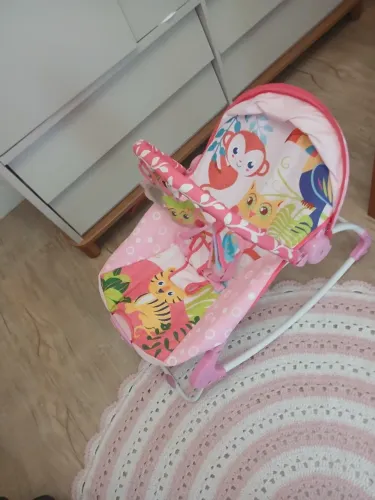 Cadeira para bebê Musical e Vibratória Rosa - Corujinha até 20Kg