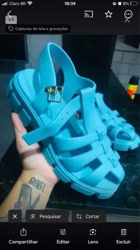 Sandalia aranha azul37 nova