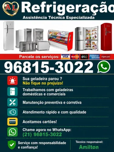 Refrigeração consertos de geladeiras doméstica e comercial 