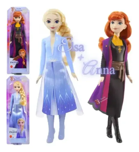 Boneca Disney Frozen - Elsa + Anna Princesas Mattel novas