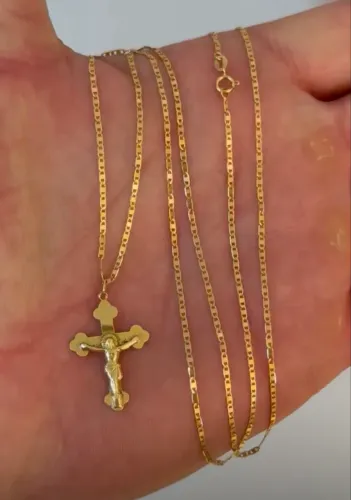 Corrente piastrine ouro18k