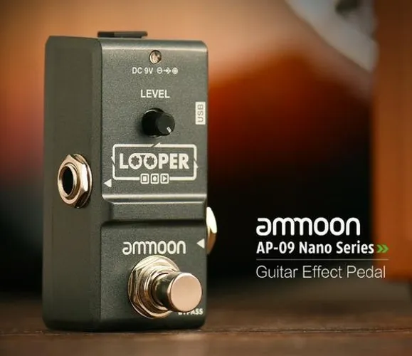 Pedal de efeito Loop Looper Ammoon Modelo AP09 grava até 10 minutos