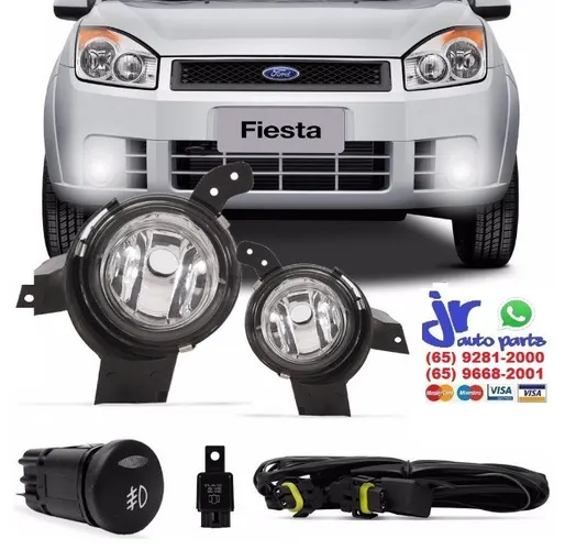 Kit Farol de Milha Fiesta 07 08 09 10 Auxiliar Neblina