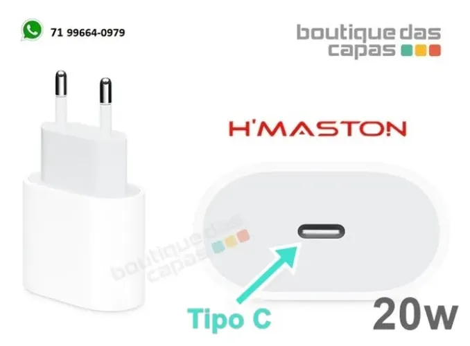 fonte Carregador USB-C tipo c de 20W - ipad iphone 11 12 13 Pro 12  14 15 Pro Max
