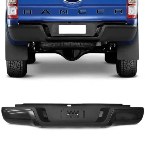 Parachoque Traseiro Ford Ranger 2013 - CD / CS- Pisante / Suporte - Preto Liso - FPI