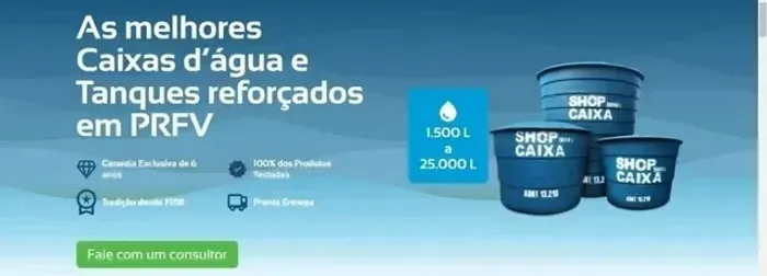 Caixas de água modelos de 1.500 a 25.000 mil litros