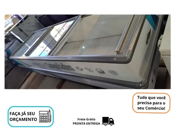 Ilha de Congelados Polar Branca Iluminação de Led 3M