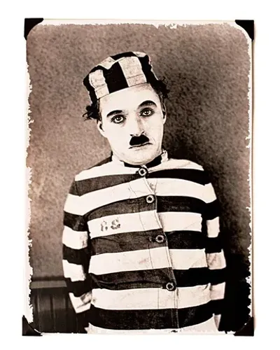 Quadro Metal Decoração Charlie Chaplin Tamanho 30 x 40 cm