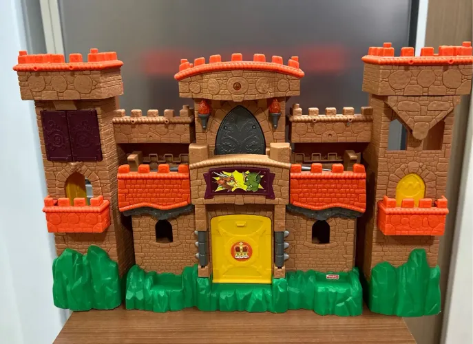 Castelo de brinquedo infantil com dragão Imaginext