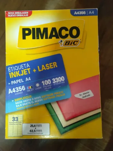 76 folhas de etiquetas pimaco A4356