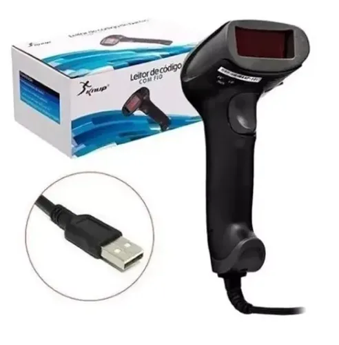 Leitor de Código de Barras Knup KP-1017 USB/RS-232/PS-2 1D 5V preto