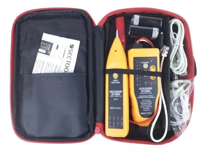 Kit Localizador e Testador de Cabos Zumbidor Ponteira Indutiva + Estojo de transporte
