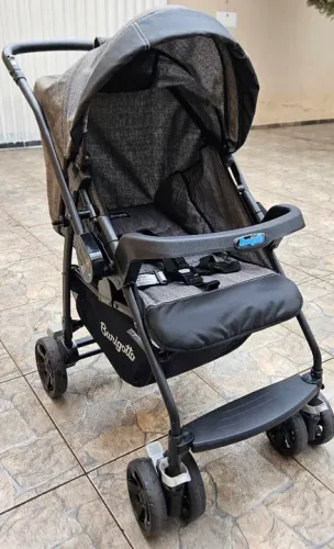Carrinho de Bebê para Passeio Burigotto Rio K Reversível até 15 Kg Preto Mescla