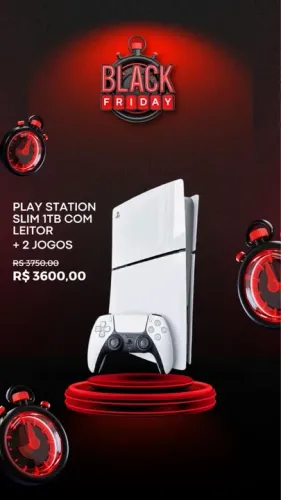 Playstation 5 Slim 1TB com leitor + 2 jogos - Black Friday