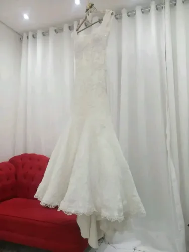 Vestido de noiva + Mantilha Meire 3 metros 