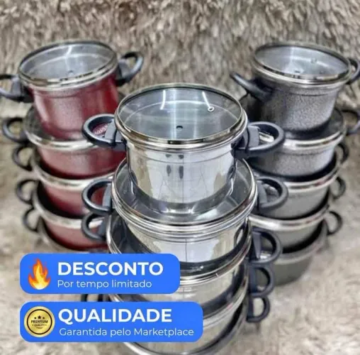 Jogo de panelas alumínio 5 peças 