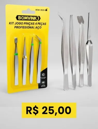 KIT DE PINÇAS PROFISSIONAL AÇO