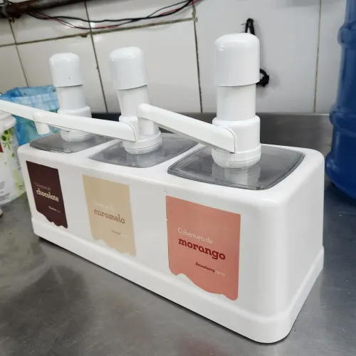Dispensador de Caldas para Sorvete/Açaí - 3 Sabores