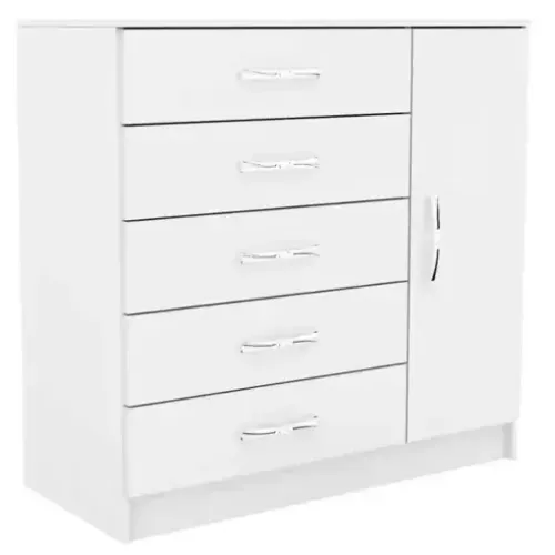 Cômoda Itaborai.Itaipu 5Gvs 1Pt Branco AS Moveis - Entrega Rápida!